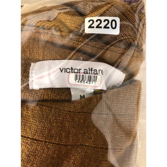 Victor Alfaro Sweater Dress Asymmetrical Long Sleeve Brown M - Picture 11 of 11